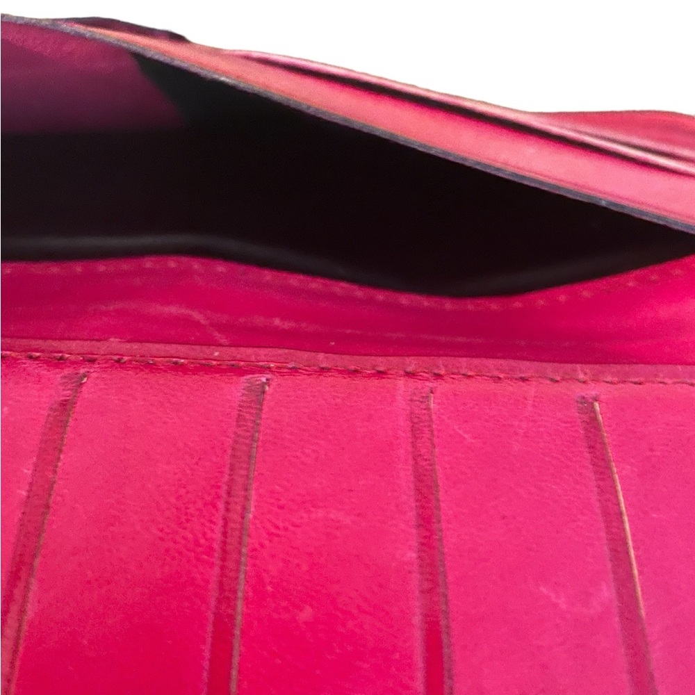 Prym pink leather long wallet, trifold. - Picture 6 of 9